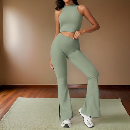Zoniva™ l Crop-Top & Schlaghosen-Set